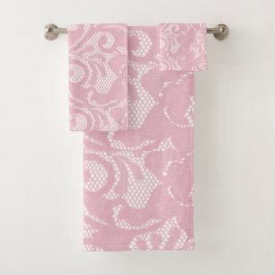 Bello encaje rosa con aspecto floral