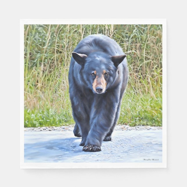 Bello oso negro - servilleta de papel (Anverso)