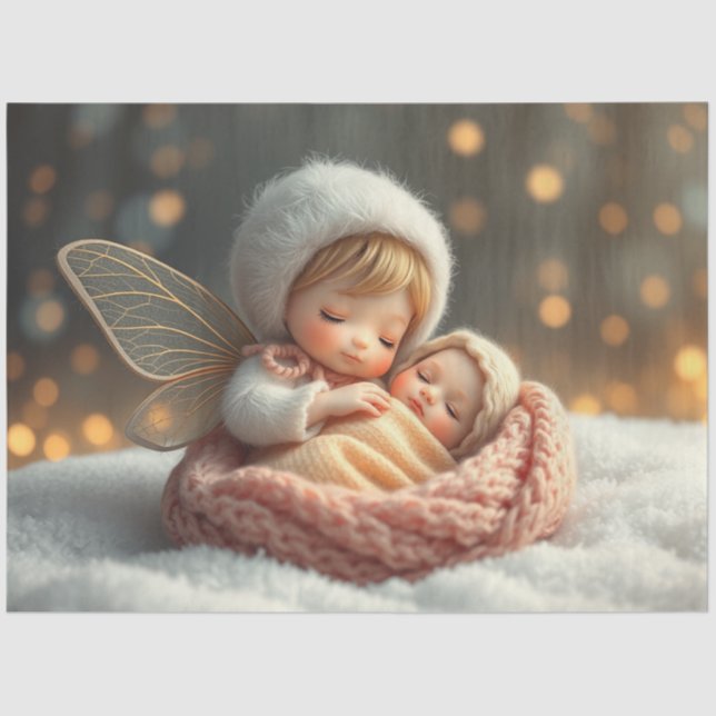 Bello papel de té de hadas y bebés con fantasía (Anverso)