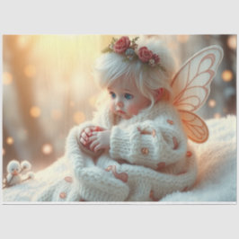 Bello papel de té de hadas y bebés con fantasía