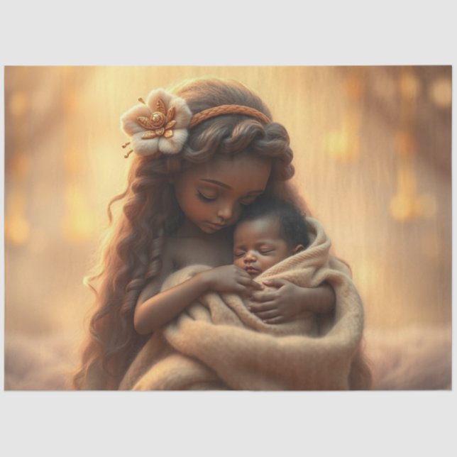 Bello papel de té de hadas y bebés con fantasía (Anverso)