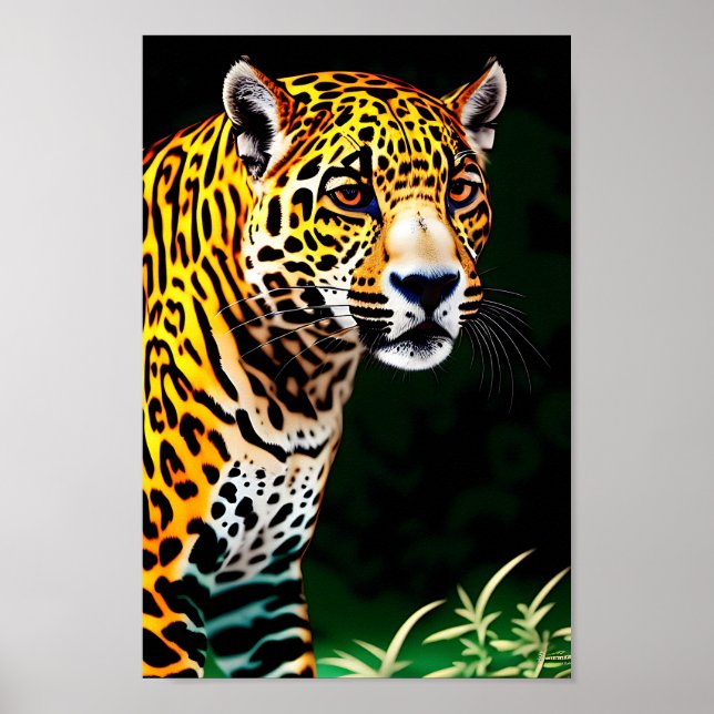 bello retrato de arte digital jaguar (Frente)
