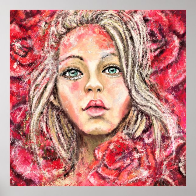 Bellos Rosas Arte Chica - Pintura original (Frente)