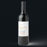 Bells en la etiqueta de vino Personalizado Bobtail<br><div class="desc">Para un regalo divertido y festivo esta temporada navideña,  este atrevido y alegre villancico de Navidades con un nombre personalizado seguramente "¡guau!" el anfitrión. Se empareja bien con la colección completa "Bells on Bobtails".</div>