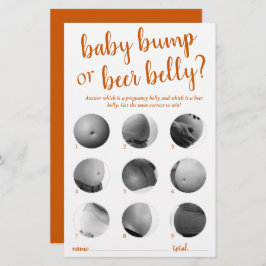 Belly simple de bulto o cerveza | Tarjeta de juego