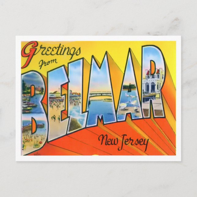 Belmar, postal de las letras grandes de Nueva Jers (Anverso)