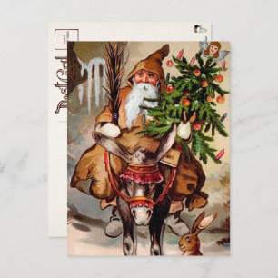 Belsnickel vintage en una postal de la mula