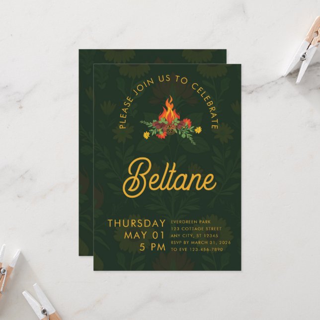 Beltane | Primavera | Invitación a la Rueda del Añ (Anverso/Reverso In Situ)