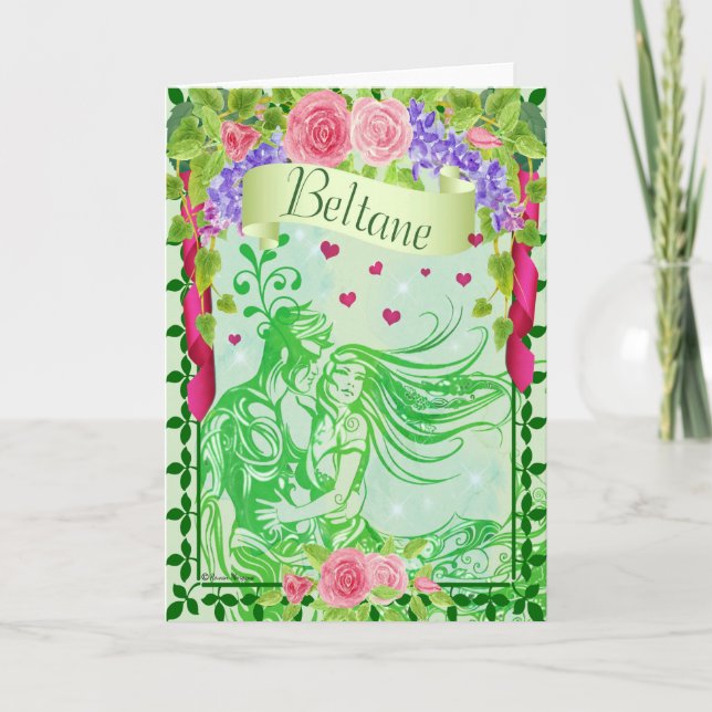 Beltane Sabbat Tarjeta de felicitación pagana (Anverso)