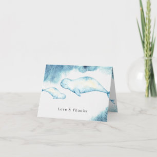 Beluga Agradecimiento para Baby Shower Oceánico