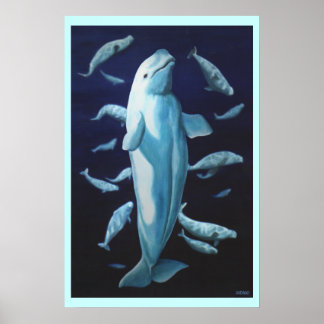Beluga Arte de ballenas Imprimir pintura de ballen