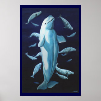 Beluga Arte de ballenas Imprimir pintura de ballen