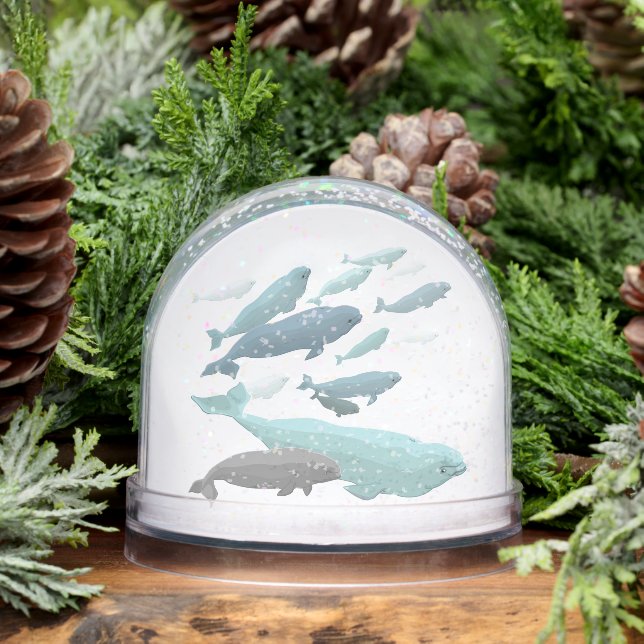 Beluga Whale Snow Globe Custom Whale Snow Globe (Invierno)