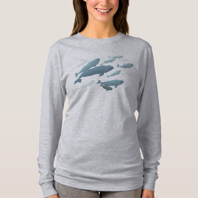 Beluga Whale Top de la camisa de la ballena de la (Anverso)