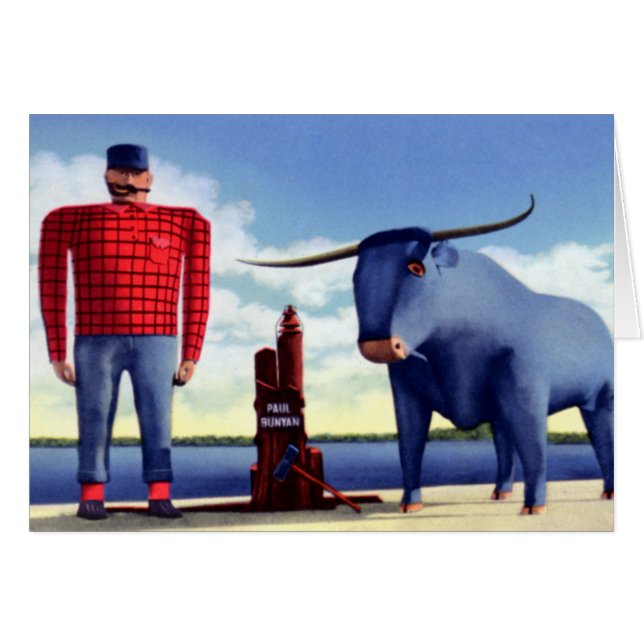 Bemidji Minnesota Paul Bunyan y bebé (Anverso (Horizontal))