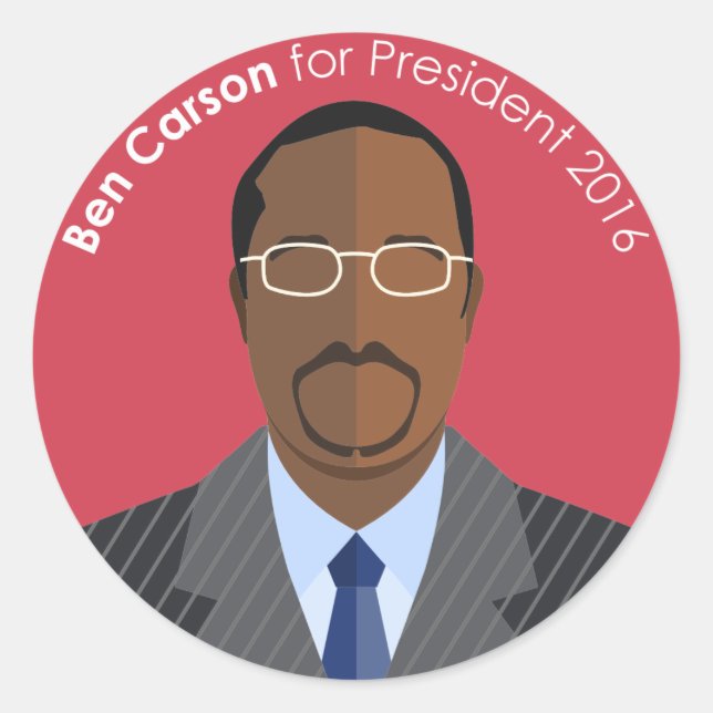 Ben Carson 2016 para presidente pegatina personali (Anverso)