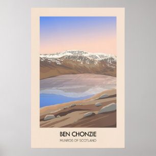 Ben Chonzie Munros de Escocia Póster de viaje
