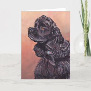 Ben la tarjeta de bienvenida de arte de perro negr