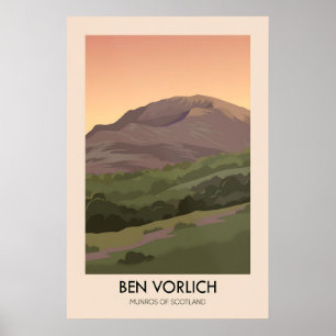 Ben Vorlich Munros de Escocia Póster de viaje