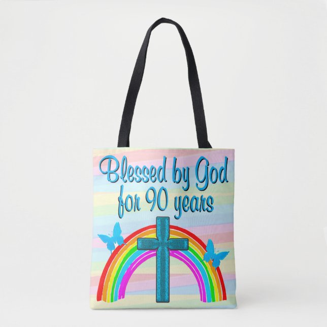 BENDECIDIDO POR LA BOLSA DE TOTE DE CUMPLEAÑOS 90  (Anverso)