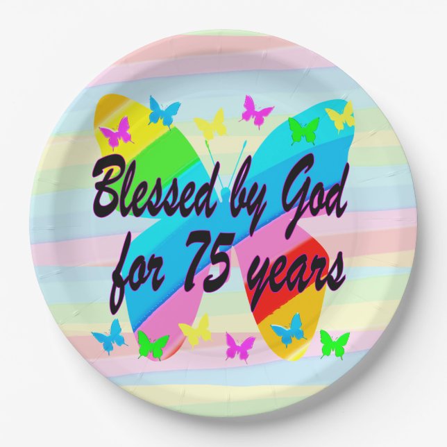 BENDECIDIDOS POR DIOS DURANTE 75 AÑOS PLATOS DE PA (Anverso)