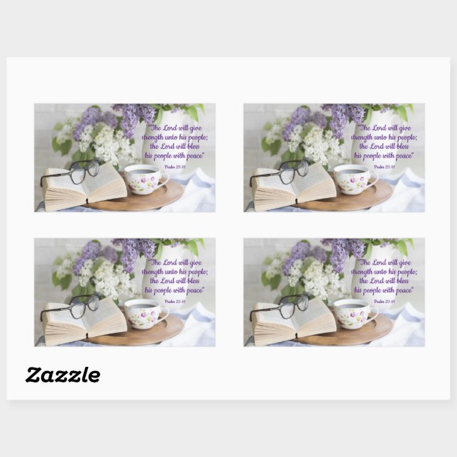 Bendecido con el Pegatina rectangular de la paz (Hoja)