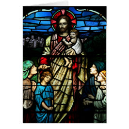 Bendice la tarjeta de vidrio manchado para niños