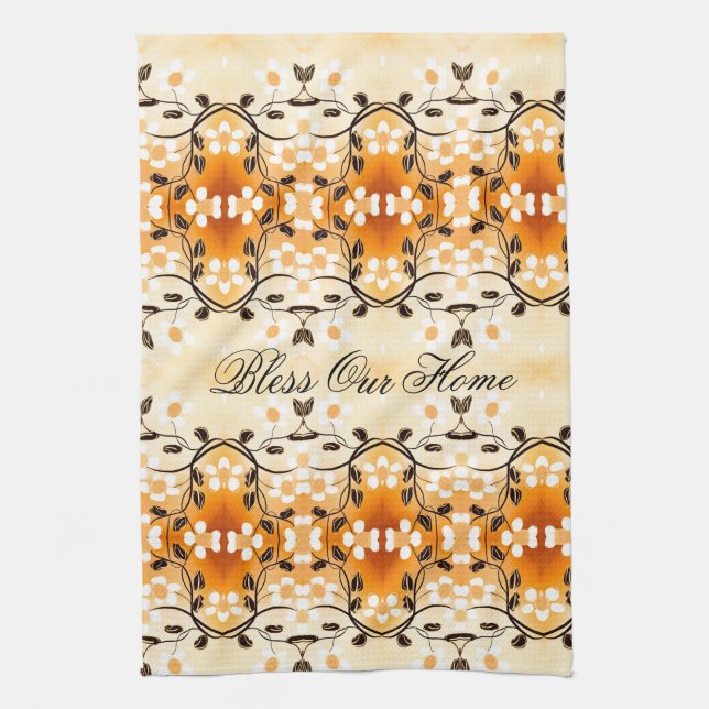 Bendice Nuestra Toalla De Té Floral De Casa (Vertical)
