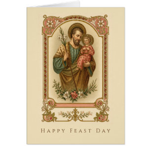 Bendición católica vintage de San José Niño Jesús