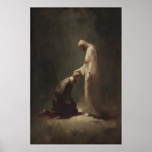 Bendición de Jesús a un hombre, Arte mural cristia