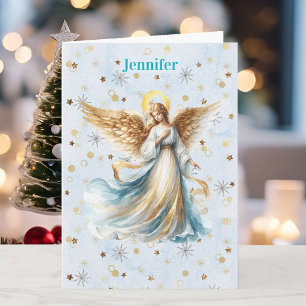 Bendición de Navidad Angelical Agregar Firma Relig