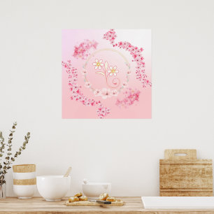 Bendición de primavera, arte floral rosado