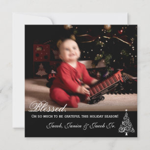 Bendición esta tarjeta de fotos de temporada de fe