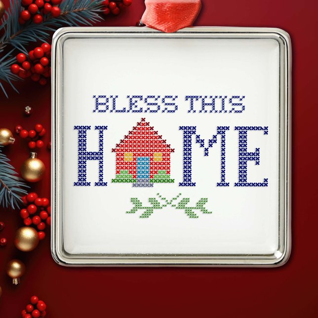 Bendición Este Ornamento De Enganche De Cruce De C (Bring warmth and blessings to your holiday season with our "Bless This Home" ornament.)