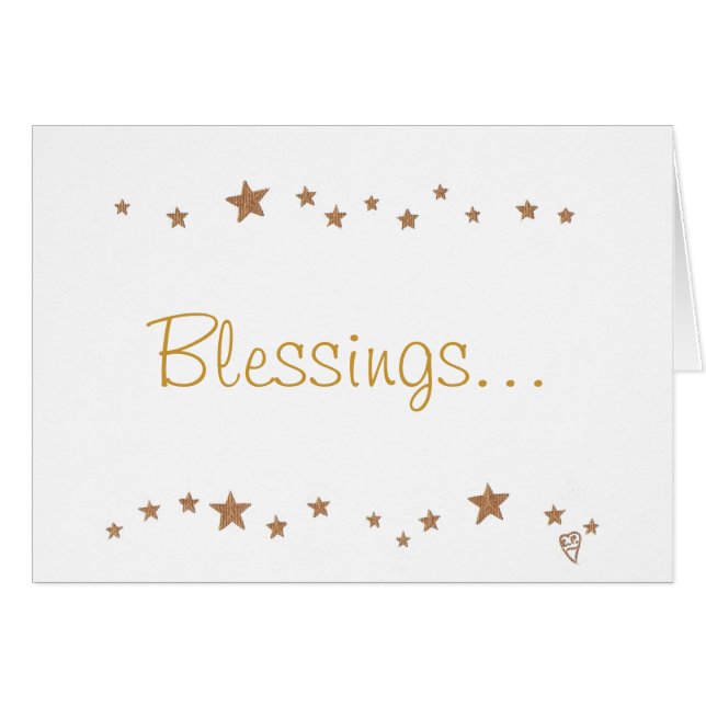 Bendiciones con estrellas de oro, tarjetas de feli (Anverso (Horizontal))
