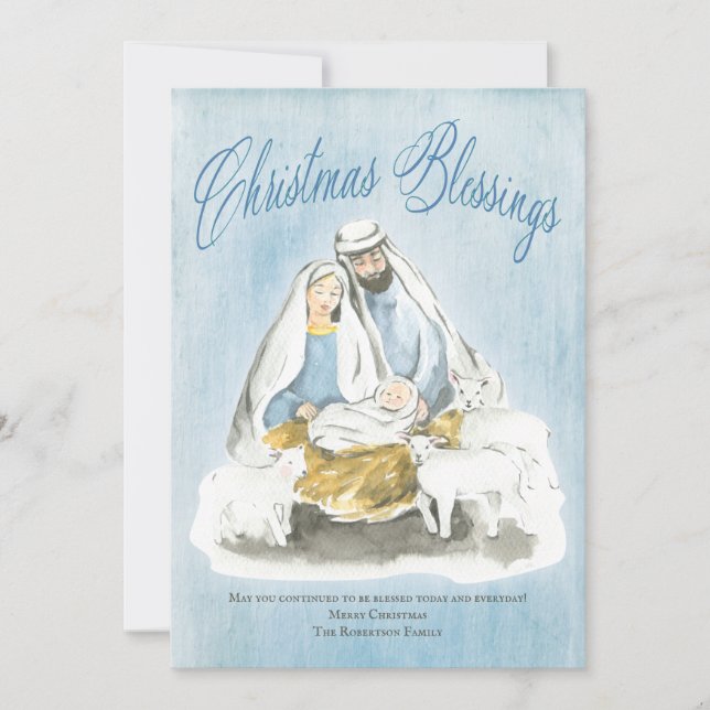 Bendiciones cristianas de Navidad María José Jesús (Anverso)