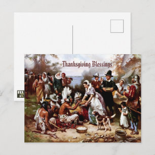 Bendiciones de Acción de Gracias. Postal Bella Art