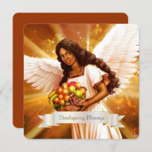 Bendiciones de Acción de Gracias. Tarjeta plana re