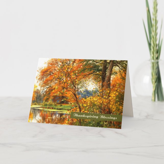 Bendiciones de Acción de Gracias. Tarjetas de feli (Anverso)