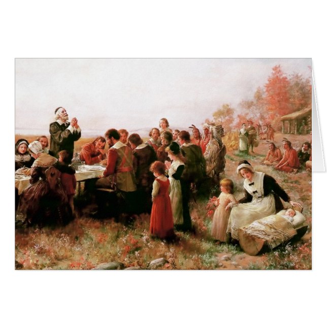 Bendiciones de Acción de Gracias. Tarjetas de vaca (Anverso (Horizontal))