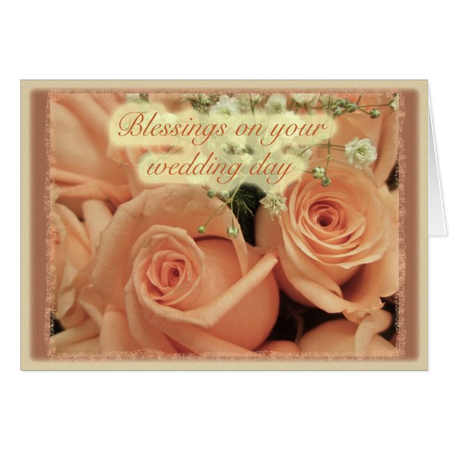 Bendiciones de Bodas de Rosas Peach (Anverso (Horizontal))