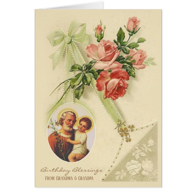 Bendiciones de cumpleaños Jesús San José Floral Vi (Frente)