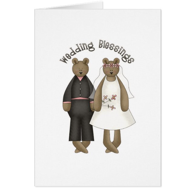 Bendiciones de la boda del oso de peluche (Frente)