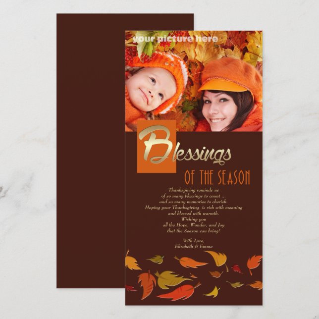 Bendiciones de la temporada. Tarjeta fotográfica d (Anverso / Reverso)