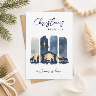 Bendiciones de Navidad Escena de la Natividad en A