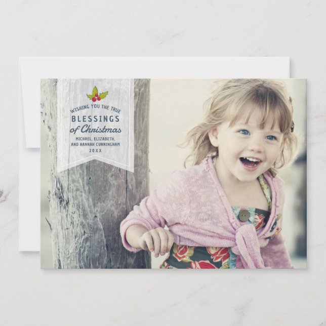 Bendiciones de navidades | Tarjeta fotográfica de  (Anverso)