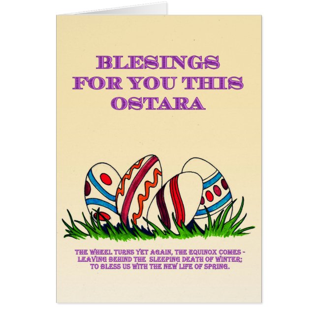 Bendiciones de Ostara para usted: Tarjeta (Frente)