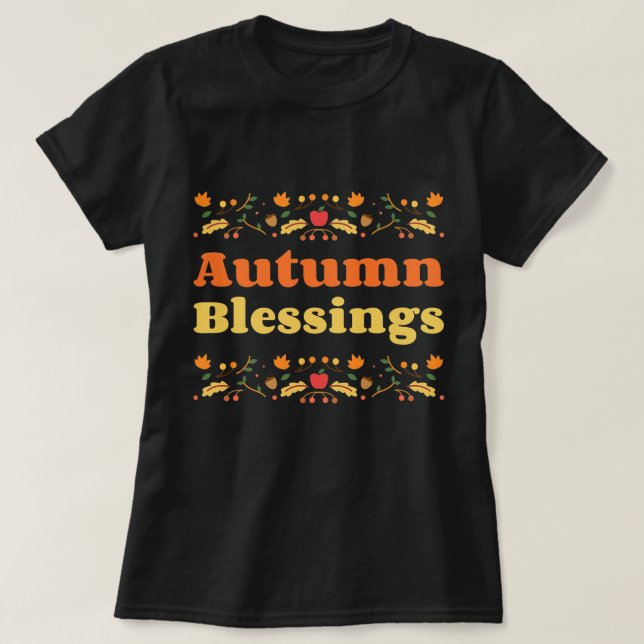 Bendiciones de otoño - Caída deja camiseta decorat (Diseño del anverso)