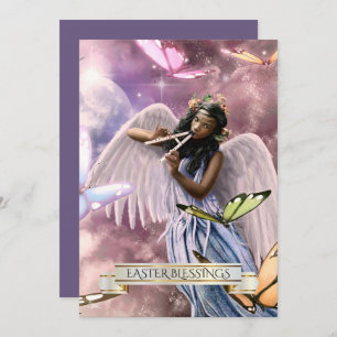 Bendiciones de Pascua. Ángel con tarjetas de marip