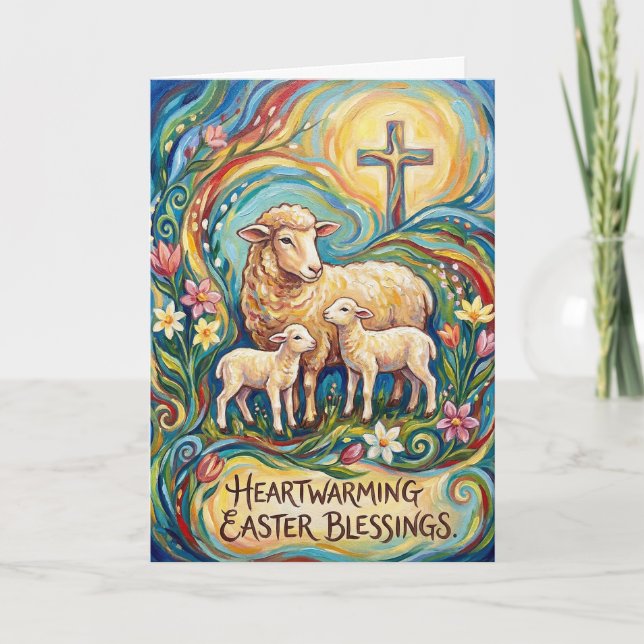 Bendiciones de Pascua conmovedoras Tarjeta de Pasc (Anverso)